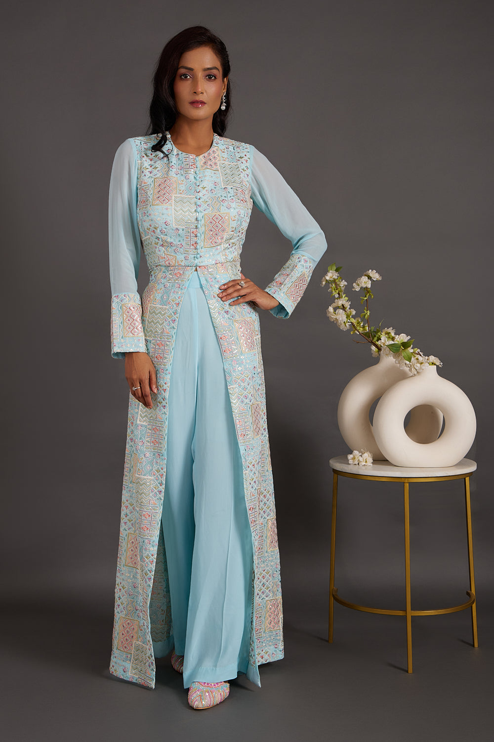 Sapphire Blue Jacket With Pants