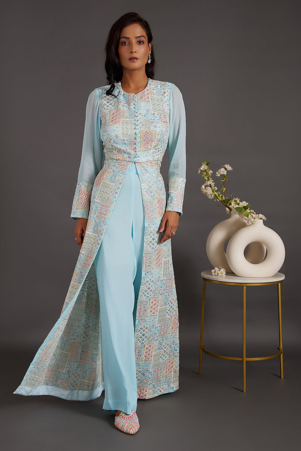 Sapphire Blue Jacket With Pants