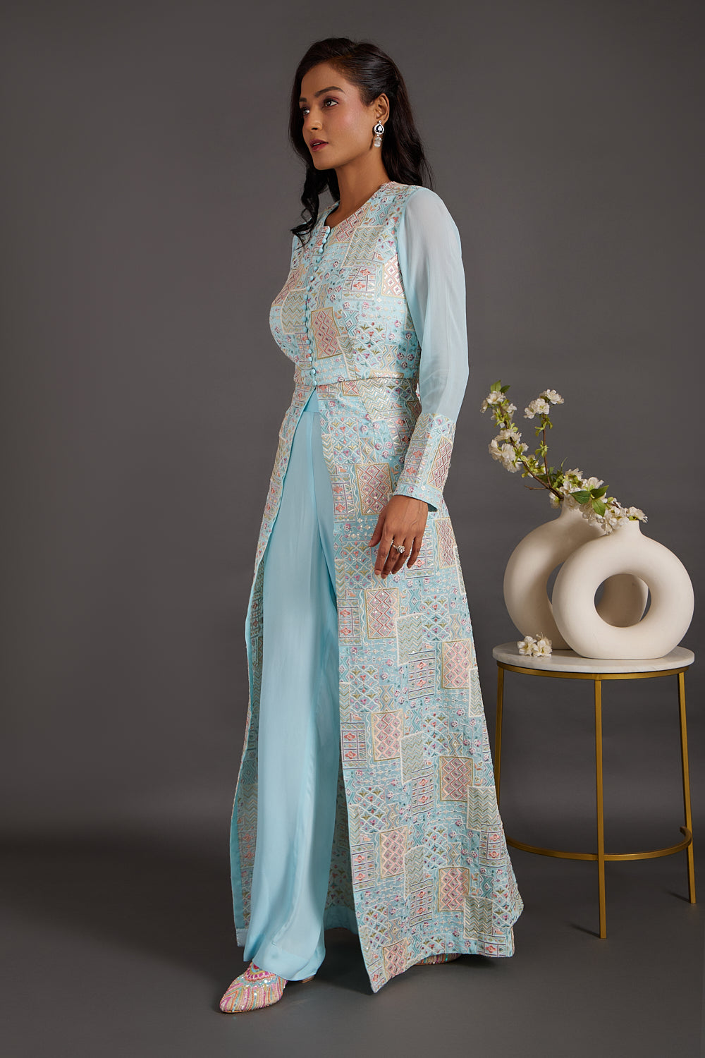 Sapphire Blue Jacket With Pants