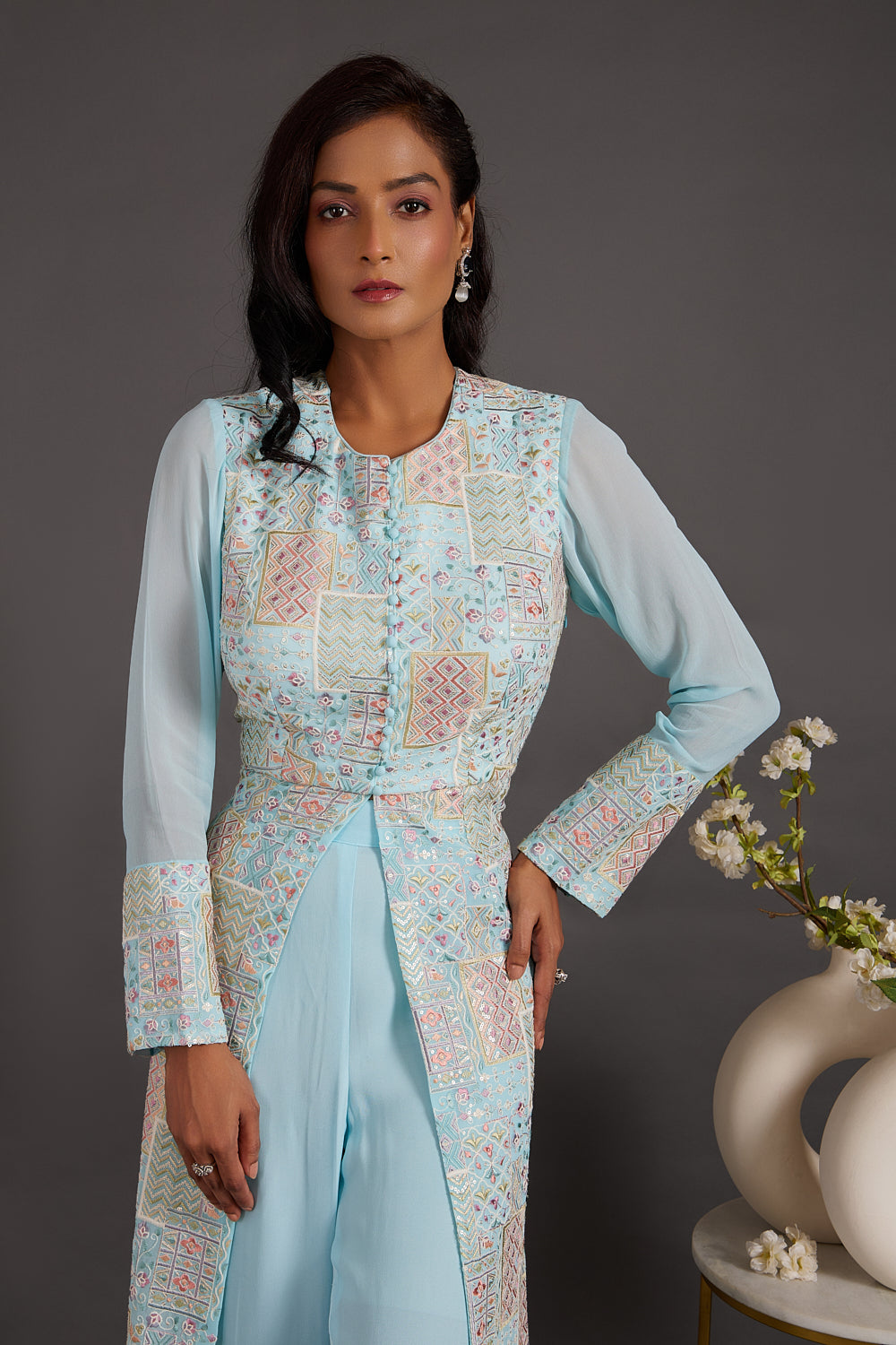 Sapphire Blue Jacket With Pants