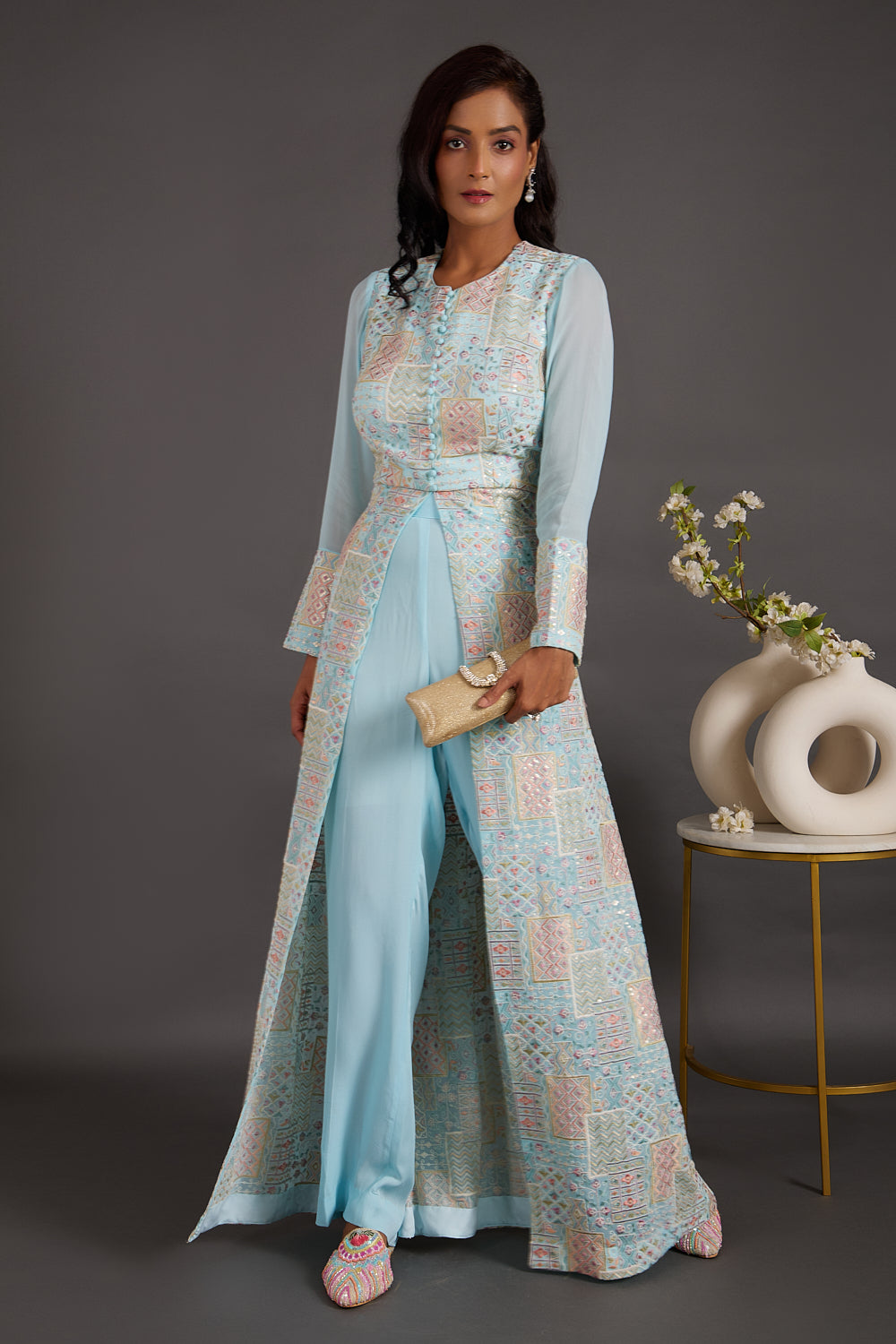 Sapphire Blue Jacket With Pants