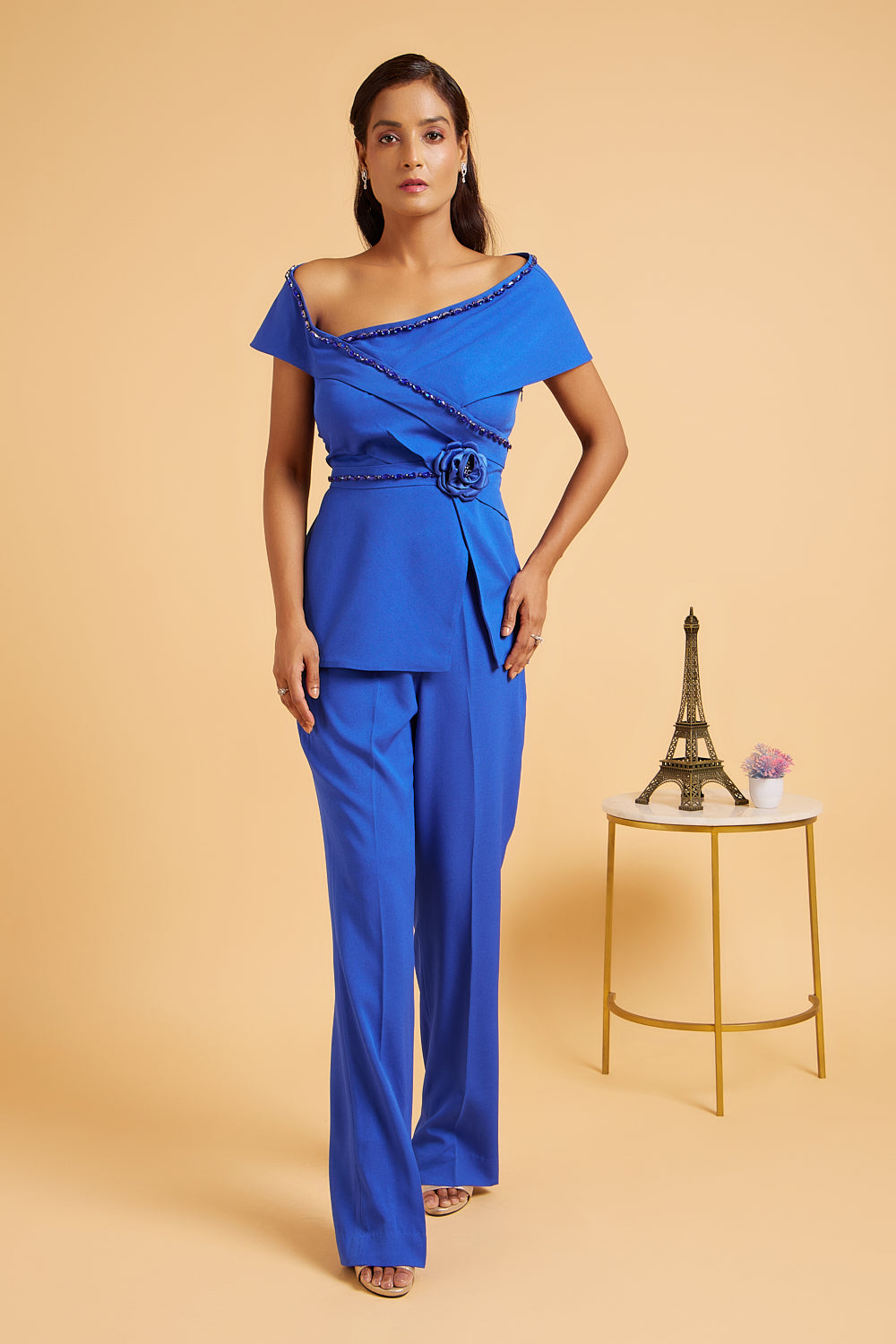 Egyptian Blue Off Shoulder Co ord Set