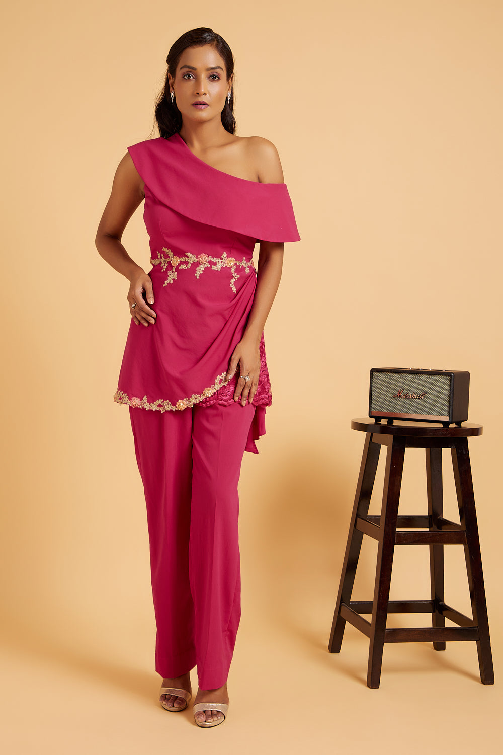 Candy Pink Off Shoulder Co ord Set