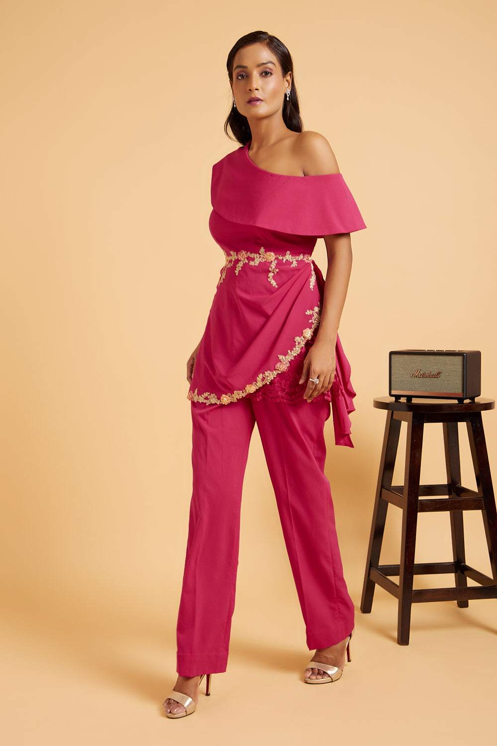 Candy Pink Off Shoulder Co ord Set