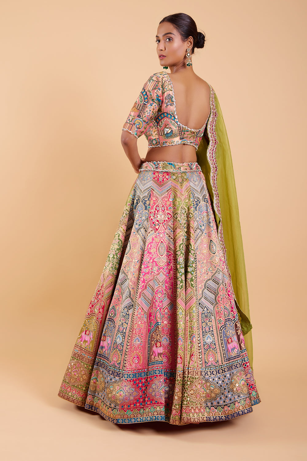 Kaleidoscope Charm Silk Banarasi Lehenga Set