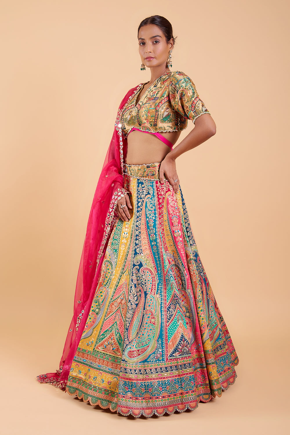 Kaleidoscope Charm Silk Banarasi Lehenga Set