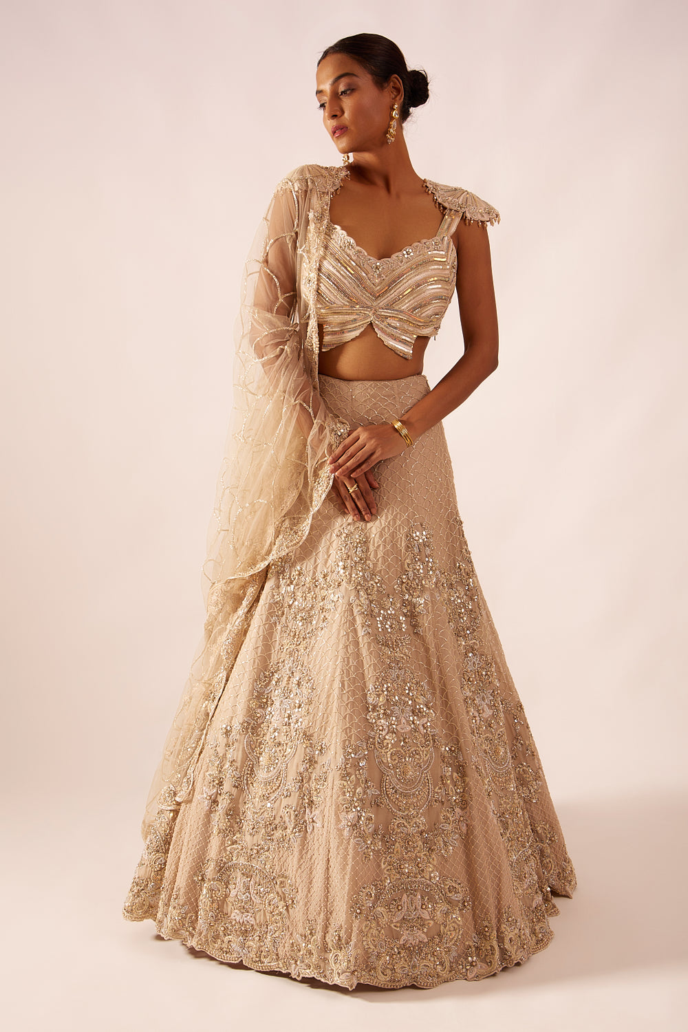 Opulent Gold Hand Embroidered Lehenga Set