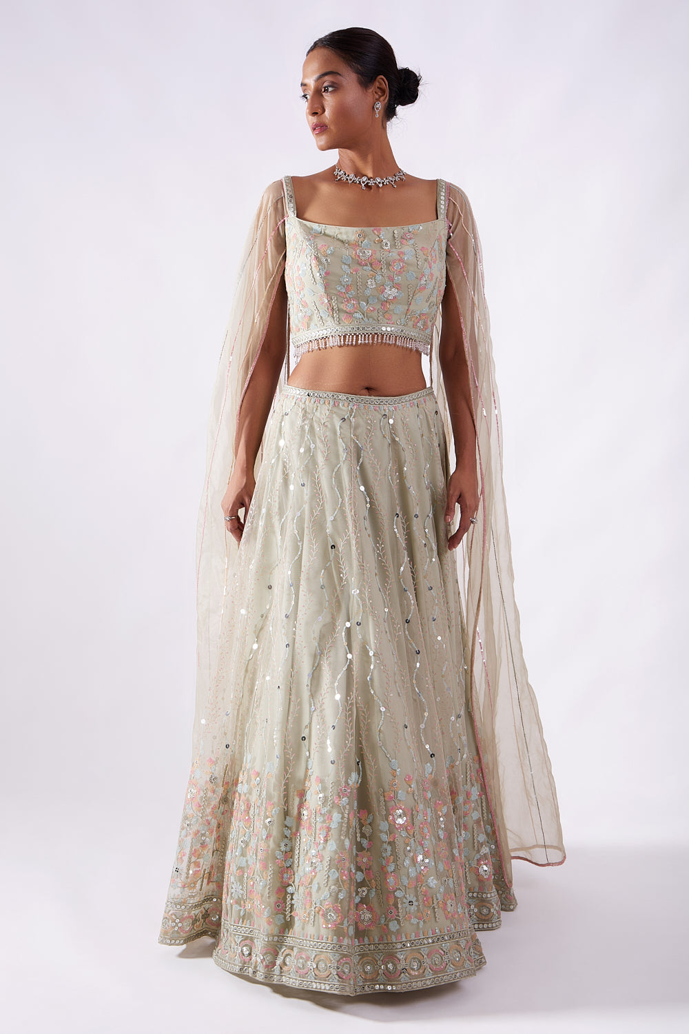 Mint Medley Sequins Lehenga Set