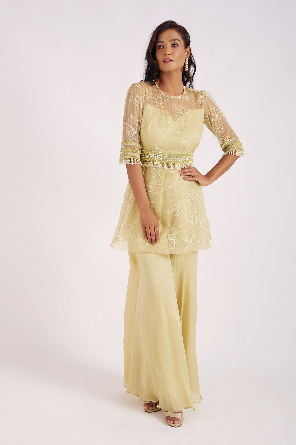 Blossom Green Sharara Set