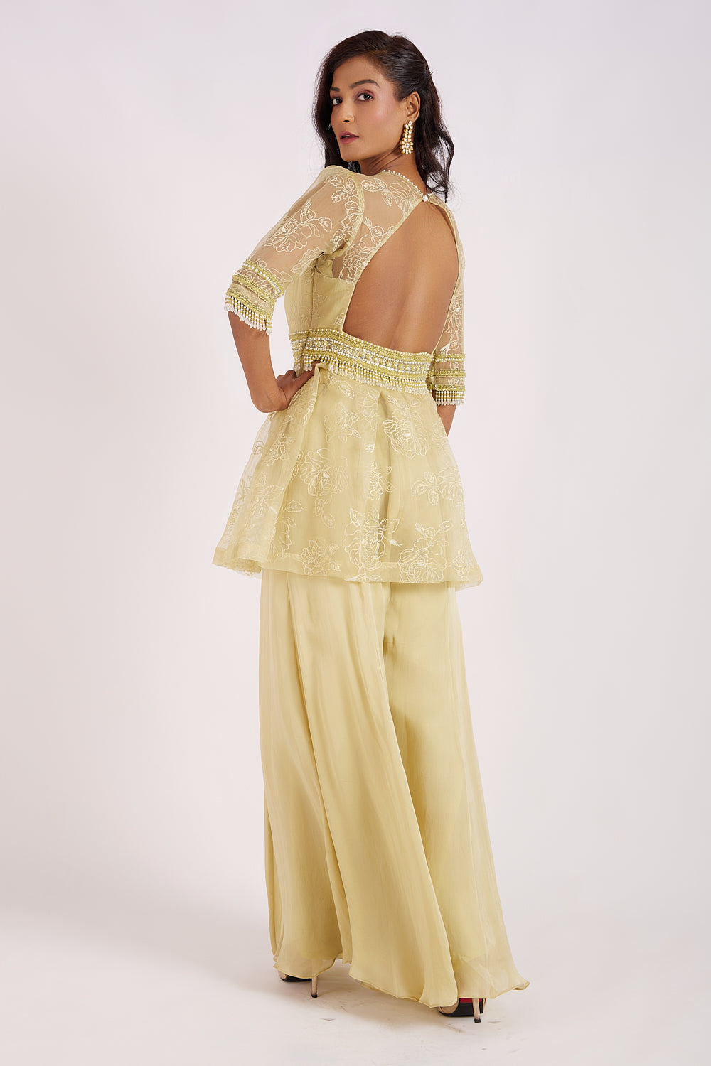 Blossom Green Sharara Set